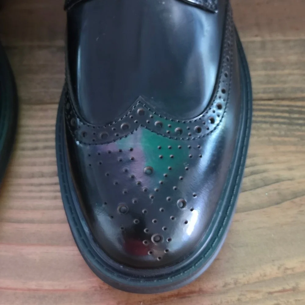 Vince Camuto Mens Jaycob Wingtip Boots Black Leather Lace Up Side Zip 8M